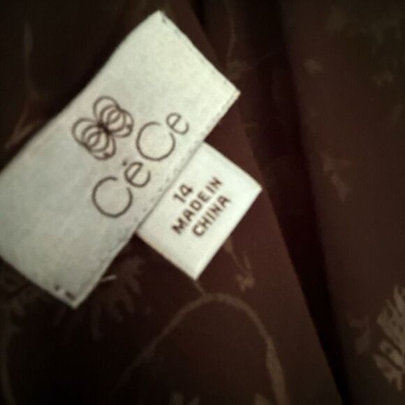 CeCe Black and Floral Pattern Wide Leg Pantsuit with Spaghetti Straps 14 - Picture 10 of 11